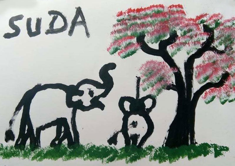 Desert Night By Elephant Tunwa Elephant Art Online