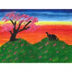 Cherry Tree painting by Elephant Tunwa.