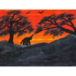 Desert Night painting by Elephant Tunwa.